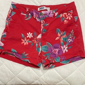 Old Navy Women's Red Floral Print Shorts